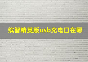 缤智精英版usb充电口在哪