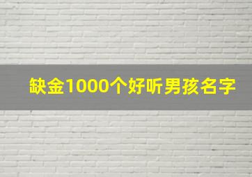 缺金1000个好听男孩名字