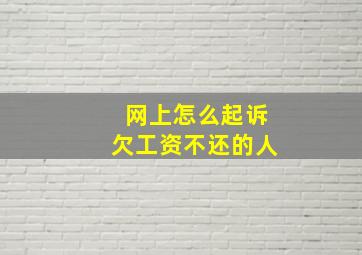 网上怎么起诉欠工资不还的人