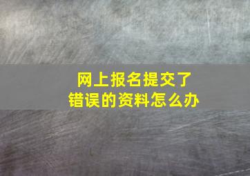 网上报名提交了错误的资料怎么办