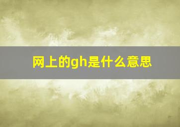 网上的gh是什么意思