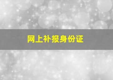 网上补报身份证