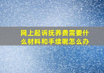 网上起诉抚养费需要什么材料和手续呢怎么办