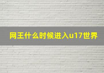 网王什么时候进入u17世界