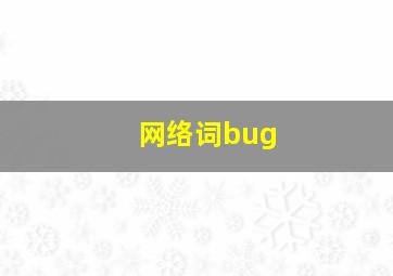 网络词bug