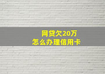 网贷欠20万怎么办理信用卡