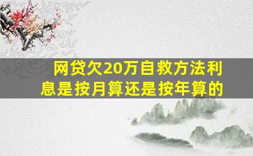 网贷欠20万自救方法利息是按月算还是按年算的