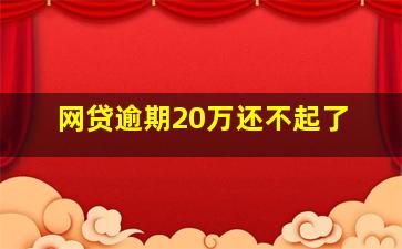 网贷逾期20万还不起了