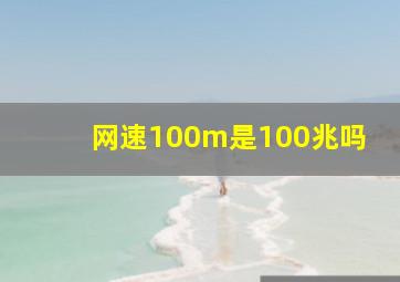 网速100m是100兆吗