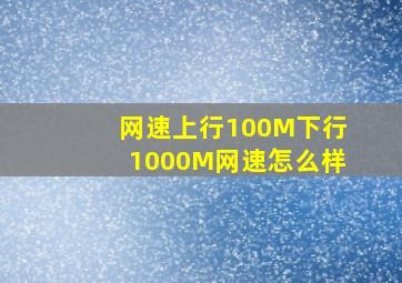 网速上行100M下行1000M网速怎么样