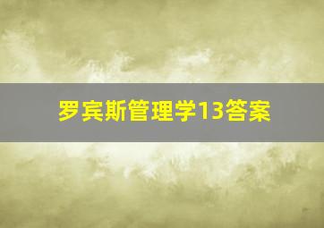 罗宾斯管理学13答案