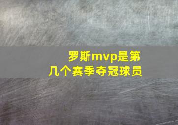 罗斯mvp是第几个赛季夺冠球员