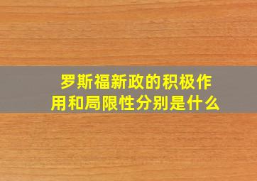 罗斯福新政的积极作用和局限性分别是什么