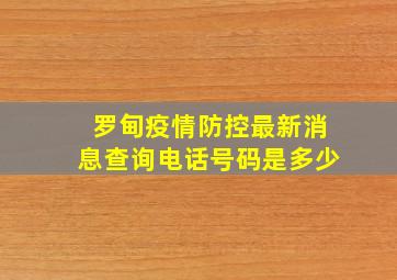 罗甸疫情防控最新消息查询电话号码是多少