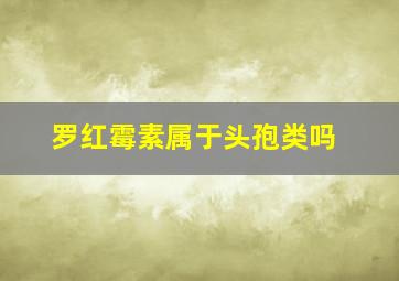 罗红霉素属于头孢类吗