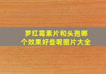 罗红霉素片和头孢哪个效果好些呢图片大全