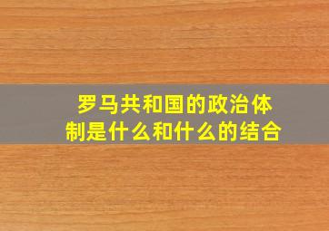 罗马共和国的政治体制是什么和什么的结合