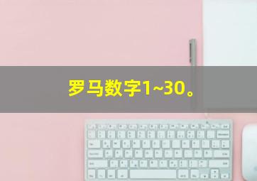 罗马数字1~30。