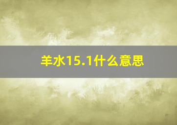 羊水15.1什么意思