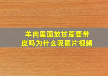 羊肉里面放甘蔗要带皮吗为什么呢图片视频