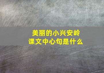 美丽的小兴安岭课文中心句是什么