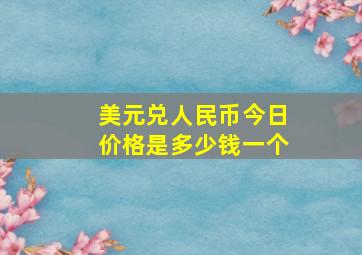 美元兑人民币今日价格是多少钱一个