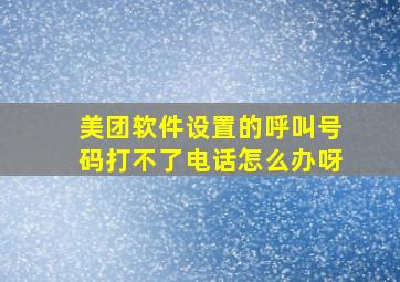 美团软件设置的呼叫号码打不了电话怎么办呀