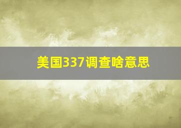 美国337调查啥意思