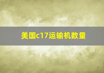 美国c17运输机数量