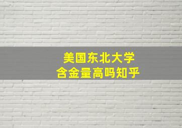 美国东北大学含金量高吗知乎