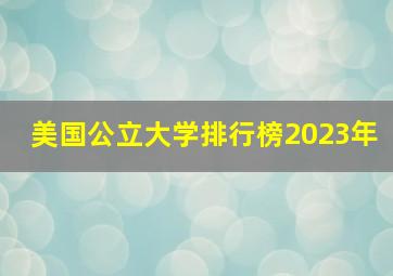 美国公立大学排行榜2023年