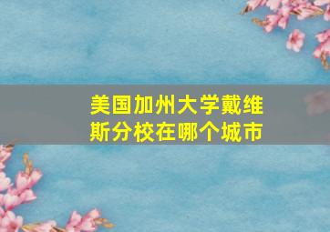 美国加州大学戴维斯分校在哪个城市