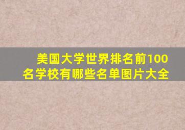 美国大学世界排名前100名学校有哪些名单图片大全