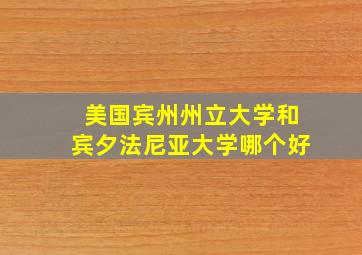 美国宾州州立大学和宾夕法尼亚大学哪个好