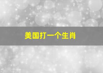 美国打一个生肖