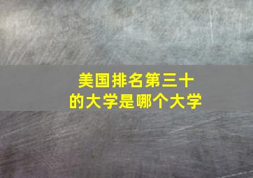 美国排名第三十的大学是哪个大学