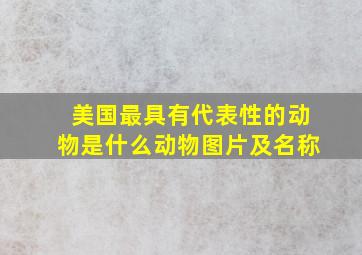 美国最具有代表性的动物是什么动物图片及名称