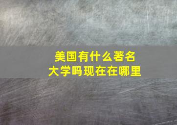 美国有什么著名大学吗现在在哪里