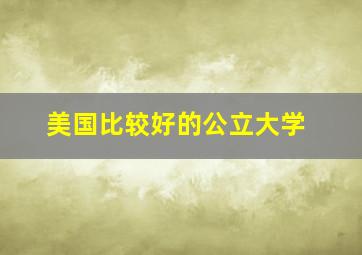 美国比较好的公立大学