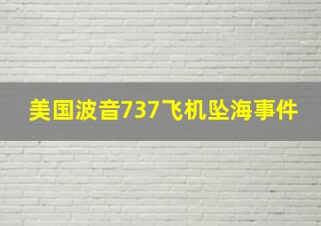 美国波音737飞机坠海事件