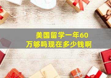 美国留学一年60万够吗现在多少钱啊