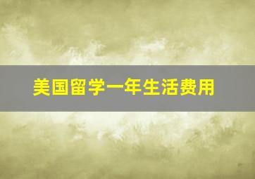 美国留学一年生活费用