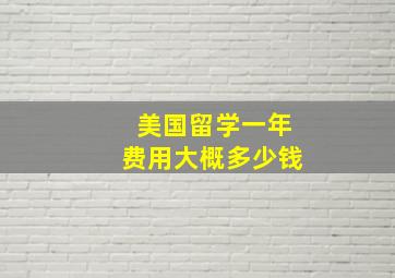 美国留学一年费用大概多少钱