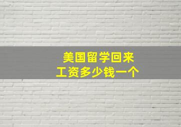 美国留学回来工资多少钱一个