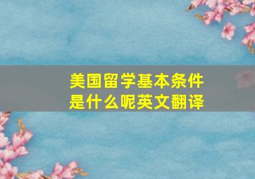 美国留学基本条件是什么呢英文翻译