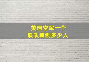 美国空军一个联队编制多少人