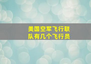 美国空军飞行联队有几个飞行员