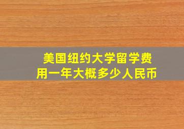 美国纽约大学留学费用一年大概多少人民币