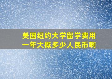 美国纽约大学留学费用一年大概多少人民币啊