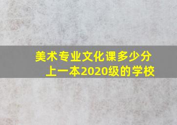 美术专业文化课多少分上一本2020级的学校